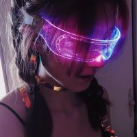 Halloween Cyberpunk Party Glasses Christmas Disco Holiday Show Bar Science Fiction Electric Music Festival Glow Led Glasses