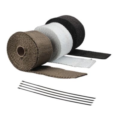 Motorcycle Exhaust 5M and 10M insulation Winding Tape Heat Resistant tape Cloth Roll Black White Titanium Gold option