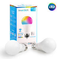 LED WiFi Smart Bulb RGB+White+Warm Light Work With AlexaGoogle Home App Remote Control Lamp E27E14B22 10W Decoration Lampara