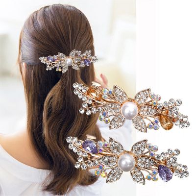 South Koreas new rhinestone pearl hair clips fashion exquisite flower hair accessories elegant ladies rhinestone hair clips