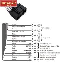 Hardingsun อะแดปเตอร์ชุดสายไฟหัวรถยูนิต16P สำหรับโตโยต้า OEM สายรัดวิทยุติดรถยนต์ที่มี4ขั้ว