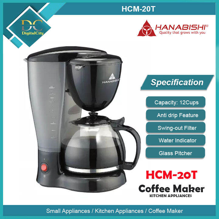 DIGITAL Hanabishi HCM20T Coffee Maker 12cups Capacity Lazada PH