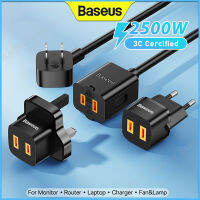 Baseus Mini PowerStrip PowerCombo 1AC พร้อมสายไฟ1.0ม. ปลั๊ก CN รองรับ2500W Max Anti-Electric Shock สำหรับชาร์จแท็บเล็ตและโทรศัพท์มือถือ