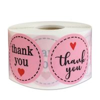 50pcs 1 inch Pink Thank You Stickers Gold Foil Seal Labels  Wedding Party Favors Envelope Supplies Stationery Stickers Stickers Labels