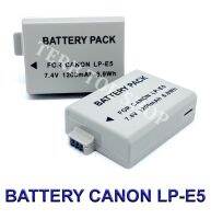 (แพ็คคู่ 2 ชิ้น) LP-E5 / LPE5 Camera Battery For Canon แบตเตอรี่สำหรับกล้องแคนนอน รหัสแบต LP-E5 / LPE5 Replacement Battery for Canon EOS Rebel XSi,XS T1i,450D,500D,1000D,Kiss F/X2/X3 (Grey) BY TERB TOE SHOP