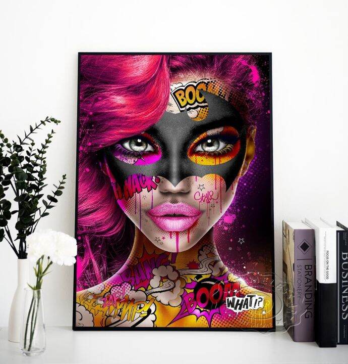 graffiti-woman-face-portrait-pop-art-canvas-painting-posters-and-prints-street-wall-art-pictures-for-living-room-home-decor