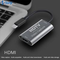 SURP อะลูมิเนียมอัลลอยด์ อะแดปเตอร์ Type C เป็น HDMI ขั้วต่อตัวผู้-ตัวเมีย 19201080 อะแดปเตอร์จับภาพวิดีโอ อุปกรณ์เสริมเสริม ความละเอียดสูง อะแดปเตอร์ USB C เป็น HDMI บ้านในบ้าน