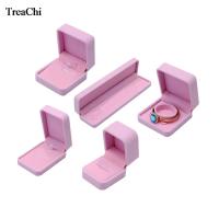 Elegant Pink Velvet Ring Jewelry Box Wedding Earrings Necklace Bracelet Storage Organizer Gift Set Box