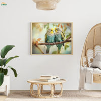 Z-Mall Parrot Couple To Operate ศิลปะเพชร DIY Painting สำหรับห้องรับแขกห้องนอน DecorZ-Mall Parrot Couple ครอสติชโมเสกง่ายต่อการใช้งานภาพวาดศิลปะเพชร DIY สำหรับตกแต่งห้องรับแขกห้องนอนครอสติชโมเสก JS-020-MY