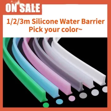 1-3M Bathroom Water Stopper Silicone Retaining Strip Water Shower Dam Flood  Barrier Dry And Wet Separation Blocker