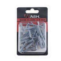 NASH พุ๊กพลาสติก M6 พร้อมตะขอตัวแอล (24 ชิ้น) [ส่งเร็วส่งไว มีเก็บเงินปลายทาง]