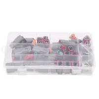 140Pcs Deutsch DT Series Waterproof Wire Connector Kit DT06-2/3/4/6S DT04-2/3/4/6P Automotive Sealed Plug with Pins Box