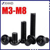 M3 M4 M5 M6 M8 Black 304 stainl Steel Round Head Inner Hexagon Screw National Standard Half Round Head Screw Pan Head Bolt