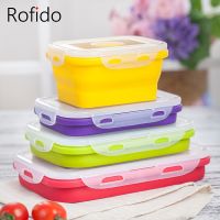 Folding Lunch Box Microwave Portable Bento Box Kitchen Sealed Fresh-keeping Food Storage Containers Silicone Meal Prep Tableware