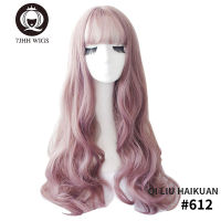 7JHH WIGS Long Omber Light Black Blonde Deep Wave Wigs With Bangs For Women Noble Fashion Brown Cosplay Lolita Wig Wholesale