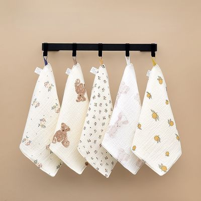 hotx 【cw】 Baby Washcloth Muslin Cotton Bibs   Burp Cloths New Born Handkerchief Infant Napkins