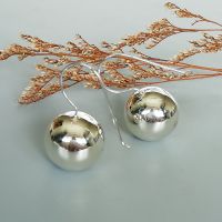 Sterling silver chunky 18mm ball earrings | Sphere ear danglers | 925 silver | Pretty gift | Dot earrings| E1046