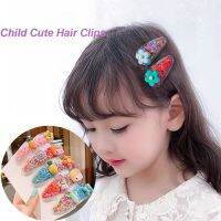 【CW】 5 PCS/Set Fruit Quicksand Colorful Cartoon Hairpins Kids Hair Grip Side Barrettes