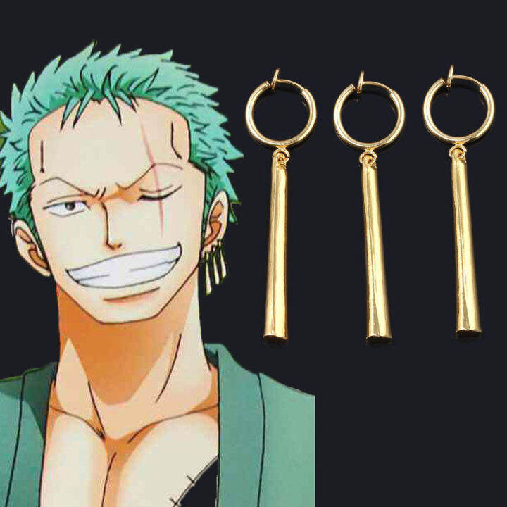 3 Pcs/Set Cartoon Jewelry Non Piercing Ear Clip Roronoa Zoro Earrings