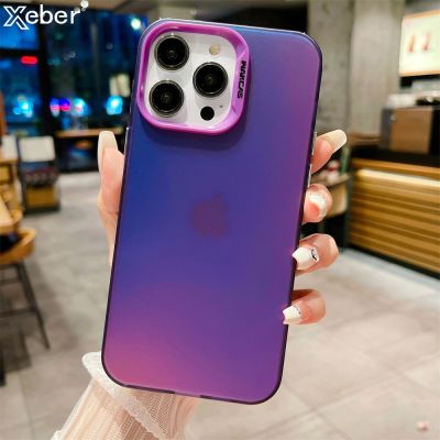 Luxury Laser Glitter Gradient Color Clear Matte Case For iPhone 11 12 13 14 Pro Max XR XS X Hard Acrylic Bumper Shockproof Cover Phone Cases