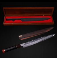 มีดซูชิ มีดซาชิมิ FindKing Sushi Sashimi knife, Japanese chef knife ใบ 11", Japanese SKD11 Damascus 67-Layer พร้อมกล่องไม้ของขวัญ