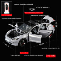 ใหม่1:24จำลองเทสลา3อัลลอยรถรุ่นเสียงและแสงดึงกลับรถของเล่นโลหะรถยนต์ไฟฟ้าเด็กคอลเลกชันตกแต่งของขวัญ