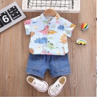 Baby boys short sleeve suitชุดสูทแขนสั้นเด็กผู้ชายกางเกงยีนส์ขาสั้น1~3years