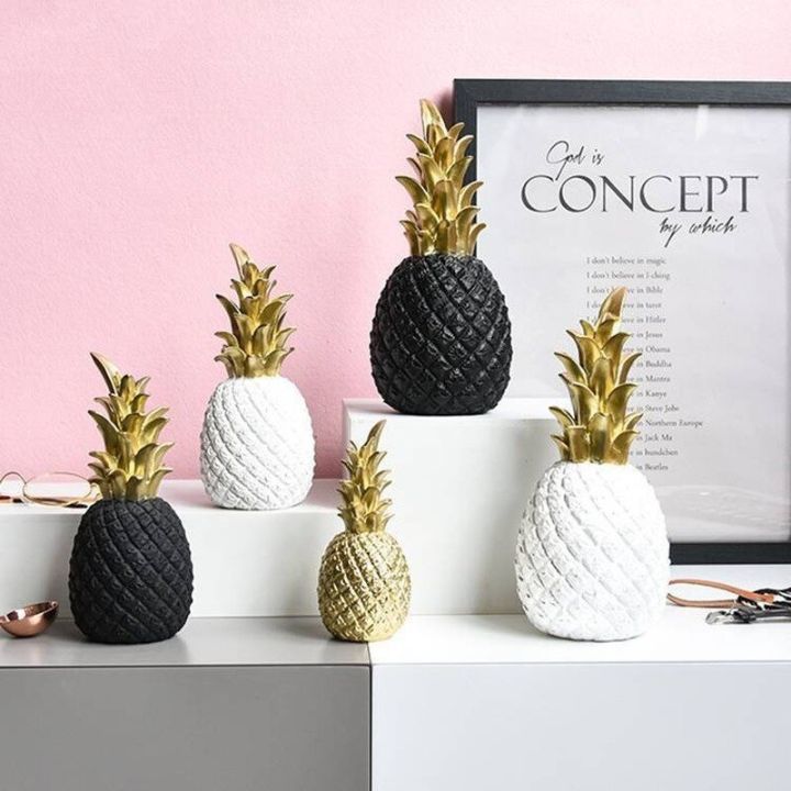 Nordic style creative Gold pineapple resin decoration living room ...