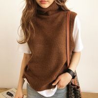 ◊ FRSEUCAG Best selling new womens knitted high-neck vest loose comfortable cashmere sweater sleeveless pullover