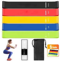 【CC】 5 Pcs Silica Gel Sport Resistance Bands Rally Band Rubber Tension Set Elastic Training