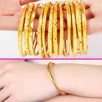 Vietnam uvial gold oval r ph-pu k gold plated bracelet double bligh frosted adj bracelet whole ildren