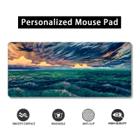 แผ่นรองเมาส์ Wave Art Extension Mouse Pad กันน้ำกันลื่นออกแบบขอบเย็บที่แม่นยำ แผ่นรองโต๊ะน่ารัก แผ่นรองเมาส์เกมขนาดใหญ่ส่วนบุคคล