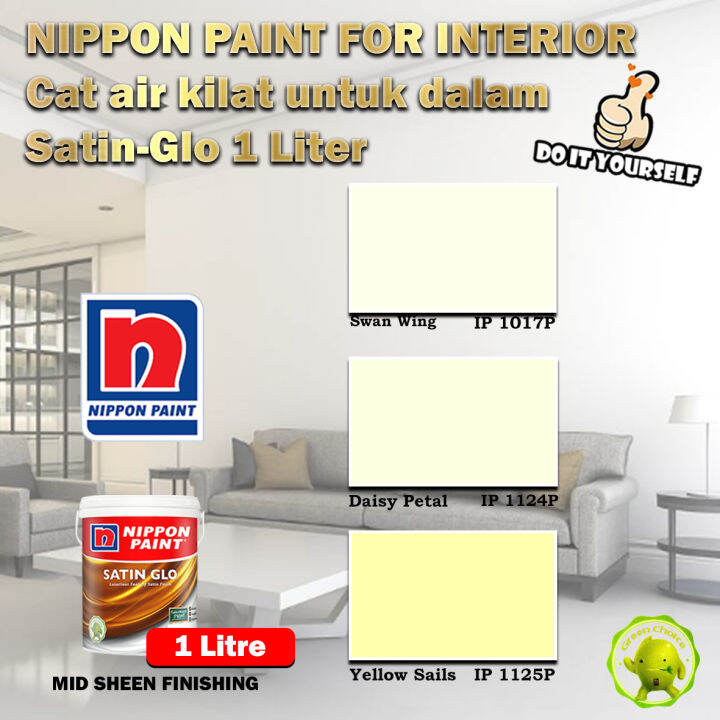 Nippon Paint Paint for Interior SatinGlo 1 & 5 Litre Swan Wing 1017P