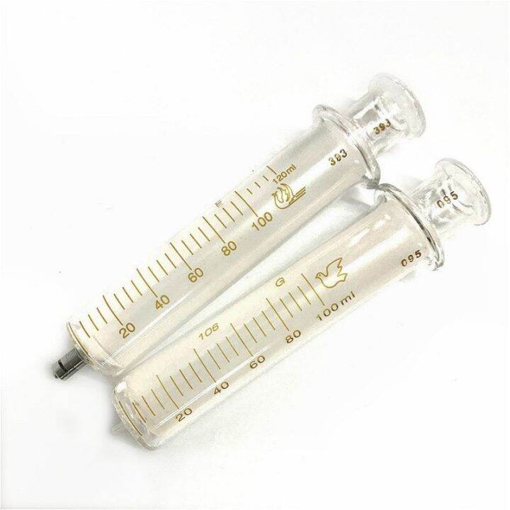 Glass Syringe 100 Ml With Metal Luer Lock / Glass Caliber Glass Sample