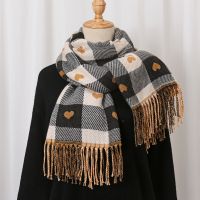 [COD] Explosive love plaid double-sided thickened warm imitation cashmere scarf female autumn and winter office air conditioning shawl