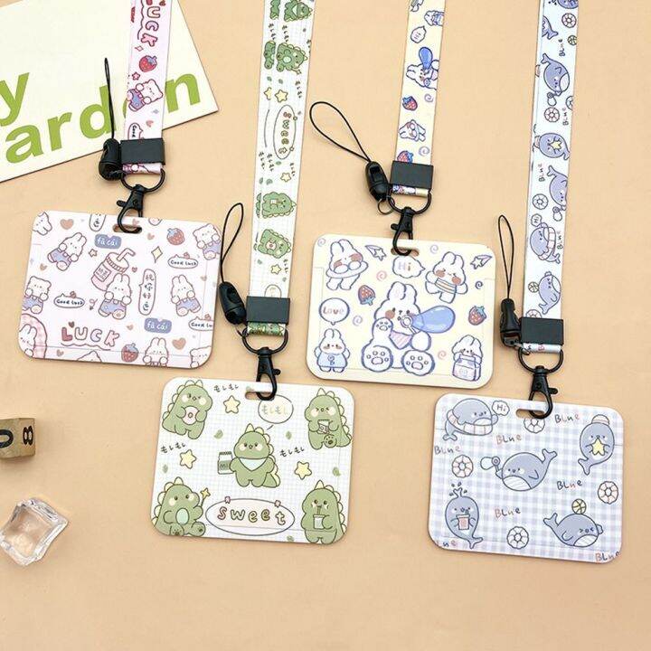 GJNGJNGG Portable Card Holder With Lanyard Cute Bus Card Holders