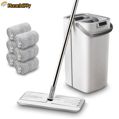 Flat Squeeze Mop and Bucket Free Hand Wash 360° Rotatable Adjustable Cleaning Mop Spin Cleaning House Accessories Cleaning Tools