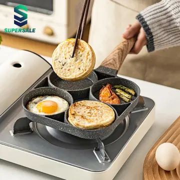 Egg Pan, 4-Hole Egg Burger Pan, Non Sticking Breakfast Omelet Pancake  Frying Pan Crepe Pan for Induction Cooker Electric Ceramic Stove