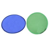 2 Pcs Foldable Round Fan Portable Fan Easy To Use And Take Up No Space - Green Blue