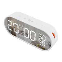 Mirror Clock Alarm Snooze 12/24 Digital Electronic Table Home Environment Hygrometer Sensors Station Tool