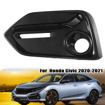 Front Bumper Fog Light Cover Trim Fog Light Grill Frame for Honda Civic 2017-2021