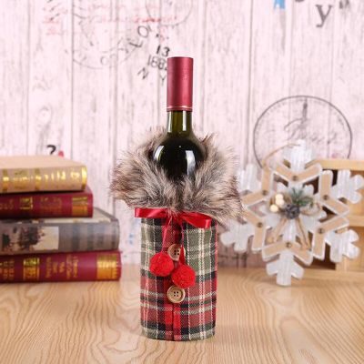 ฝาครอบขวดไวน์คริสต์มาสตกแต่งร้านอาหารที่สร้างสรรค์กระเป๋าไวน์เครื่องมือบาร์ไวน์ JPZ3824