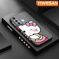 YIWESAN เคสสำหรับ Infinix ขายดี12 Play 12i ร้อน10i 11 2022การ์ตูนแมวน่ารักมีน้ำค้างแข็งโปร่งใสแข็งลายขอบสี่เหลี่ยมด้านข้างเคสนิ่มป้องกันการกระแทกสำหรับกล้องปลอกซิลิโคน