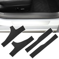 Black Protective Artificial Leather Trim on the Threshold of Front and Rear Door Hidden Protection for Tesla Model 3 2017-2022