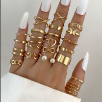 Open Multi Articular Ring Set 22-piece Love Ring Female Design Sense Niche Butterfly Ring For Women Accessories Free Shipping