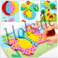 【hot sale】 ☊▼✚ B02 1pcs Kids DIY Hairball Pompom Stickers Drawing School Toys Educational Handmade Art Painting Craft Children