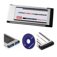 Ccคิว PCI-E PCI Express เป็น2พอร์ต USB 3.0 34มม. อะแดปเตอร์แปลงการ์ด Expresscard