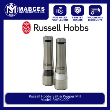 Russell Hobbs Battery Powered Salt and Pepper Grinders 23460-56 - Stainless  Steel and Silver