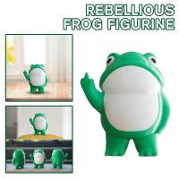 Middle Finger Standing Figurine Frog Resin Ornament Home Decoration Frog Statue