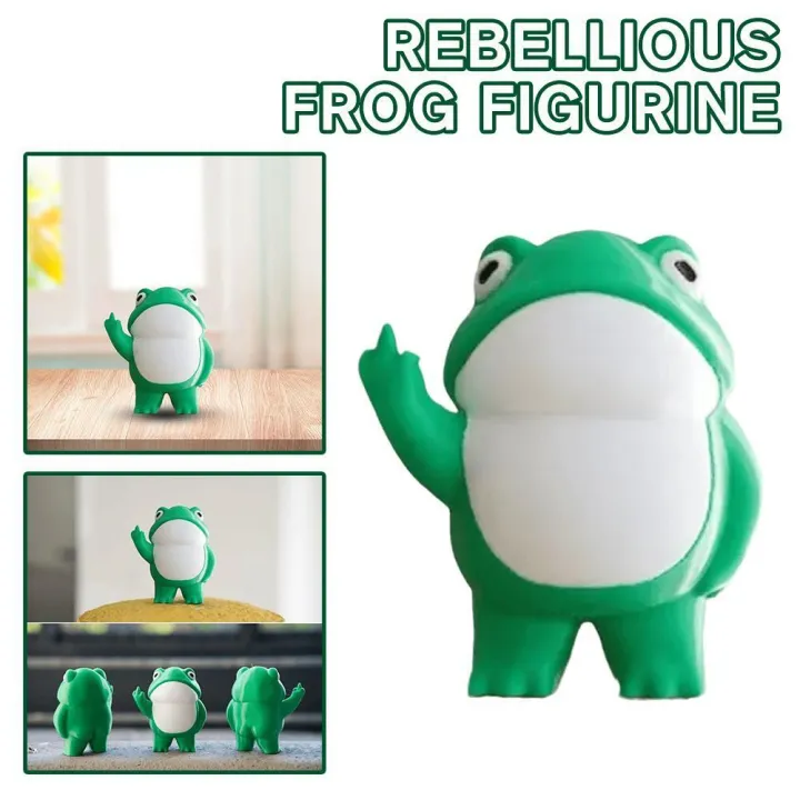 craft-standing-frog-middle-finger-home-decoration-frog-statue-rebellious-frog-figurine